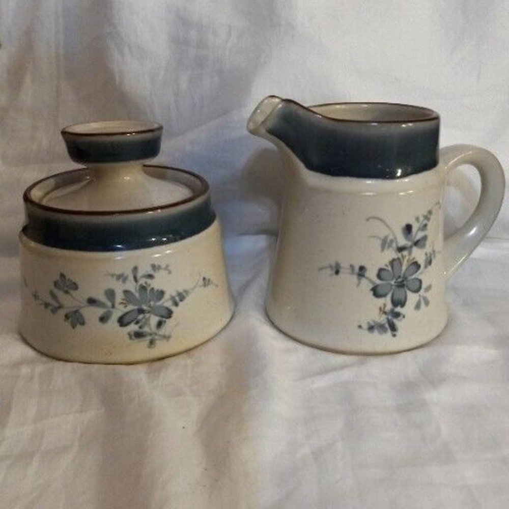 Noritake Stoneware - Pleasure Pattern - Sugar & Creamer - #8344